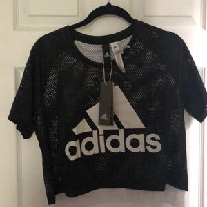 Adidas women’s mesh crop top tee
